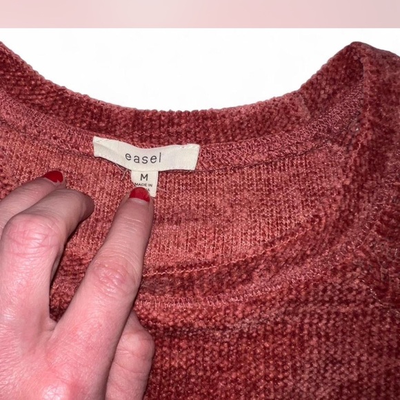 Easel Burnt Orange Long Sleeve Knit Top | Size M - Picture 2 of 3